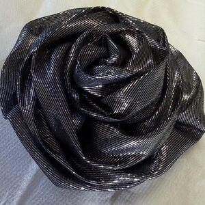 Zara Black Metallic Rose Brooch